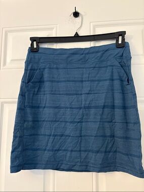 Icebreaker Merino Wool Yanni 'Cool Lite' Pocket Mini Skirt, Blue Striped sz sm